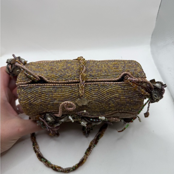 Vintage Mary Frances Embellished Floral Beaded Gems Crossbody Purse Clutch - Picture 13 of 16